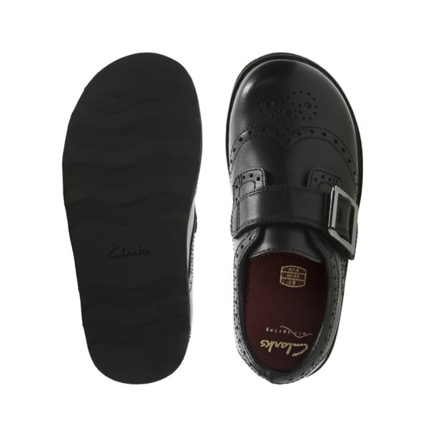 Clarks Girls Crown Pride School Shoes Black | CA-5984621